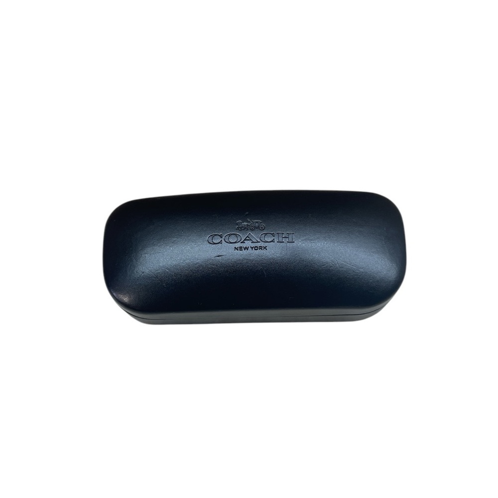 Coach Black Hard Case Eyeglasses Leather Look Logo Sunglasses Eyewear